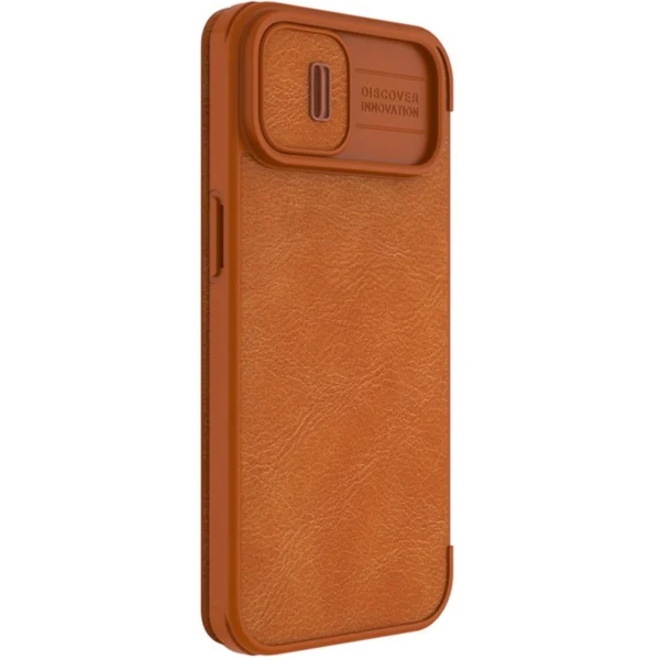Nillkin Qin Leather Pro Case iPhone 14 Plus Camera Cover Holster Cover Flip Case Browneng
