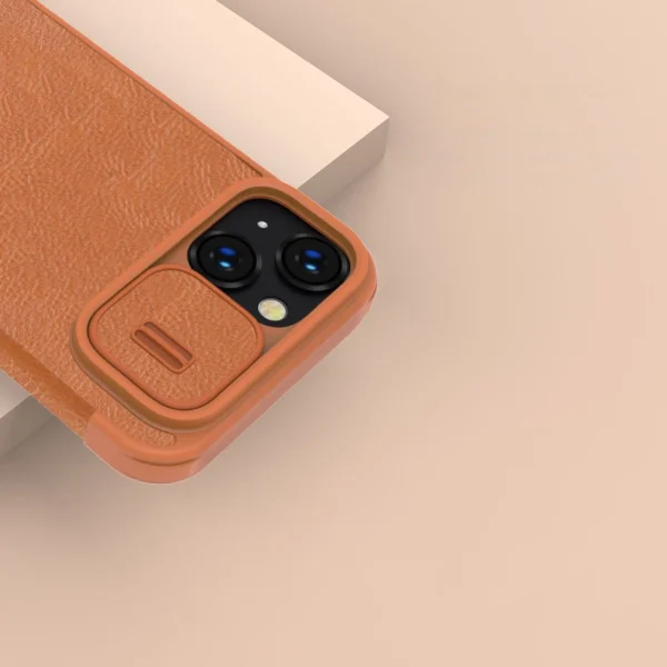 Nillkin Qin Leather Pro Case iPhone 14 Plus Camera Cover Holster Cover Flip Case Blueeng