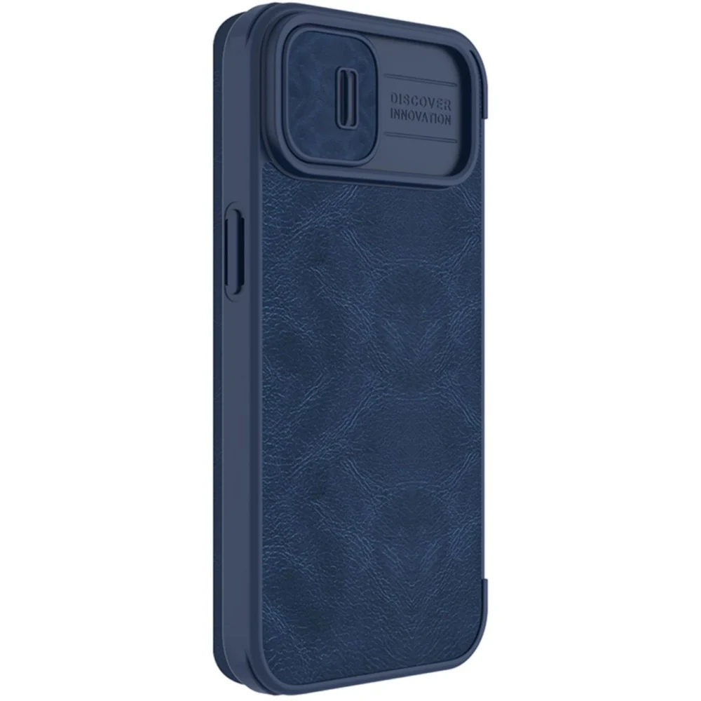 Nillkin Qin Leather Pro Case iPhone 14 Plus Camera Cover Holster Cover Flip Case Blueeng