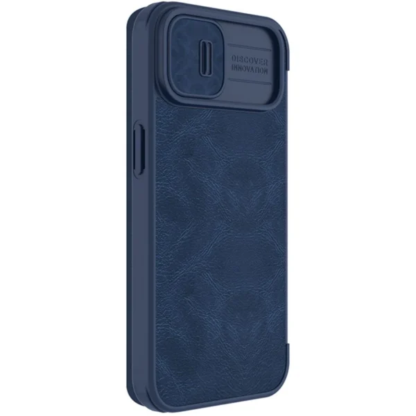 Nillkin Qin Leather Pro Case iPhone 14 Plus Camera Cover Holster Cover Flip Case Blueeng