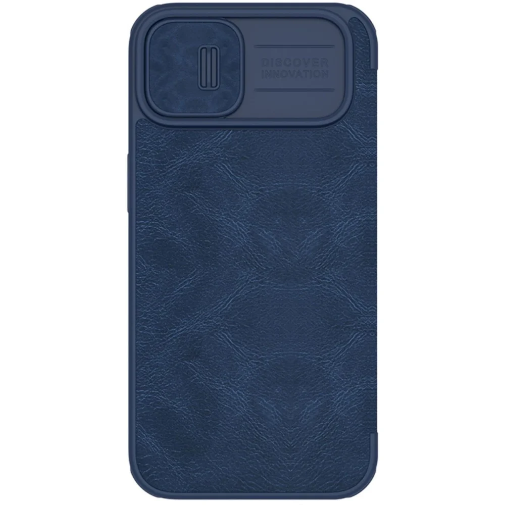 Nillkin Qin Leather Pro Case iPhone 14 Plus Camera Cover Holster Cover Flip Case Blueeng