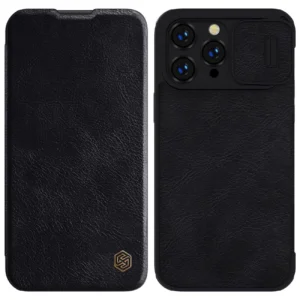Nillkin Qin Leather Pro Case iPhone 14 Pro Max Camera Cover Holster Cover Flip Case Blackeng