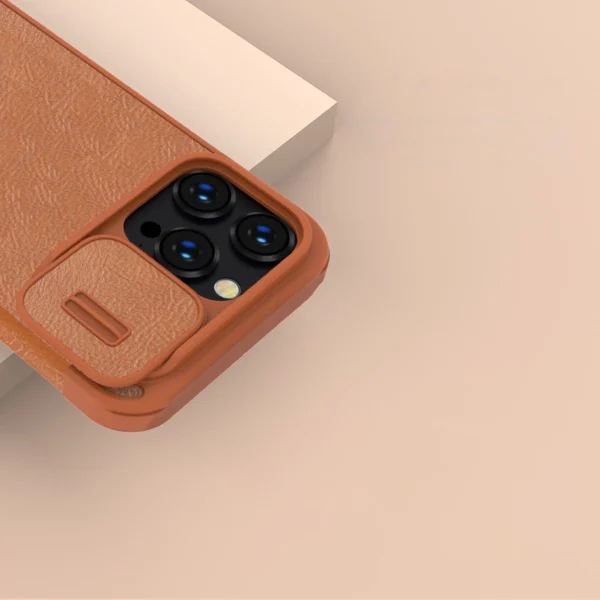 Nillkin Qin Leather Pro Case iPhone 14 Pro Max Camera Cover Holster Cover Flip Case Blackeng