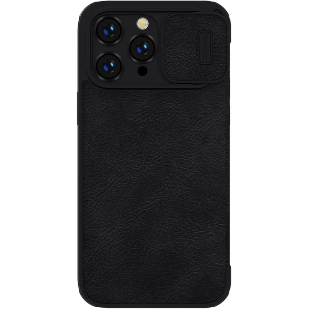 Nillkin Qin Leather Pro Case iPhone 14 Pro Max Camera Cover Holster Cover Flip Case Blackeng