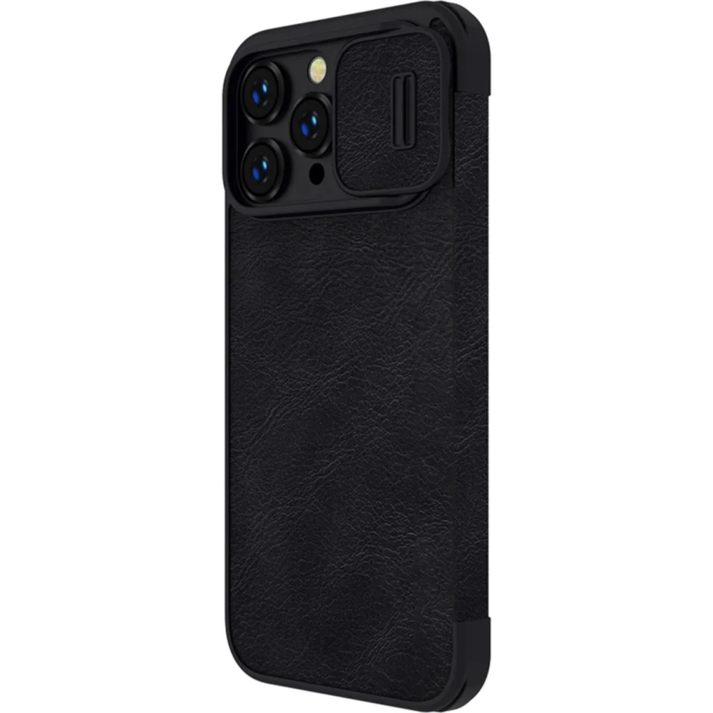 Nillkin Qin Leather Pro Case iPhone 14 Pro Max Camera Cover Holster Cover Flip Case Blackeng