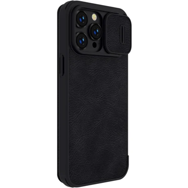 Nillkin Qin Leather Pro Case iPhone 14 Pro Max Camera Cover Holster Cover Flip Case Blackeng