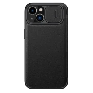 Nillkin Qin Leather Pro Case iPhone 14 Plus Camera Cover Holster Cover Flip Case Blackeng