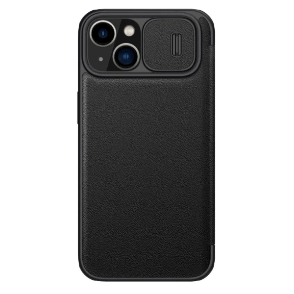 Nillkin Qin Leather Pro Case iPhone 14 Plus Camera Cover Holster Cover Flip Case Blackeng