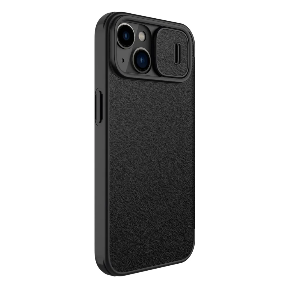 Nillkin Qin Leather Pro Case iPhone 14 Plus Camera Cover Holster Cover Flip Case Blackeng