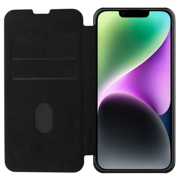 Nillkin Qin Leather Pro Case iPhone 14 Plus Camera Cover Holster Cover Flip Case Blackeng