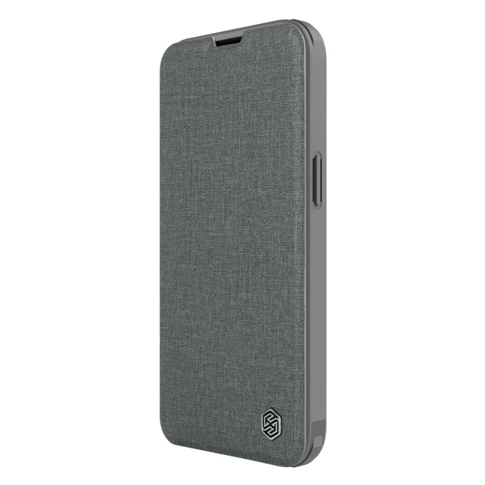 Nillkin Qin Cloth Pro Case Case for iPhone 14 Plus Camera Cover Holster Cover Flip Case Grayeng
