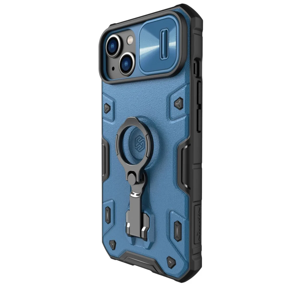Nillkin CamShield Armor Pro Case iPhone 14 Plus armored cover with camera cover ring stand blueeng