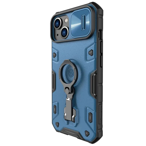Nillkin CamShield Armor Pro Case iPhone 14 Plus armored cover with camera cover ring stand blueeng
