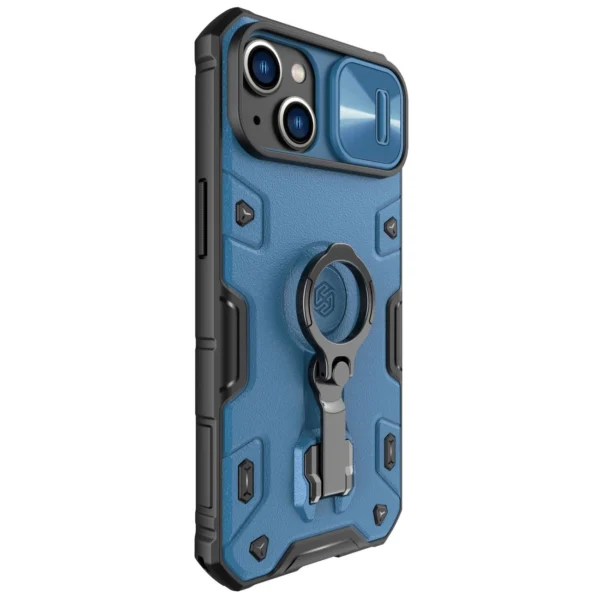 Nillkin CamShield Armor Pro Case iPhone 14 Plus armored cover with camera cover ring stand blueeng