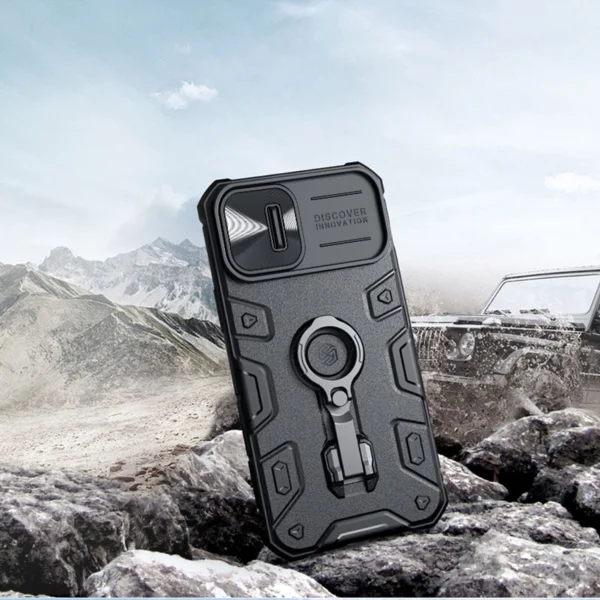 Nillkin CamShield Armor Pro Magnetic Case iPhone 14 Plus Magnetic MagSafe Cover with Camera Protector Blueeng