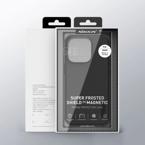 Nillkin Super Frosted Shield Pro Magnetic Case for iPhone 14 Pro Max with MagSafe magnetic blackeng