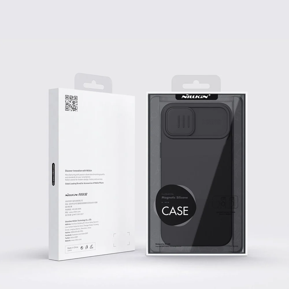 Nillkin CamShield Magnetic Silicone Case iPhone 14 Plus Magnetic MagSafe Cover with Camera Protector Blackeng