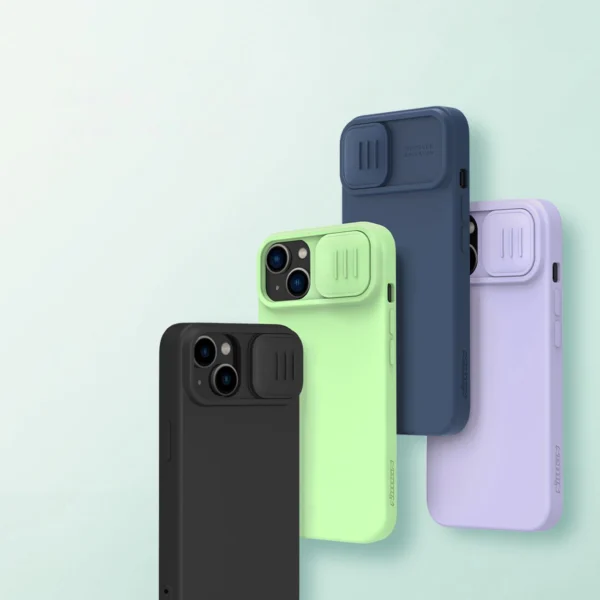 Nillkin CamShield Magnetic Silicone Case iPhone 14 Plus Magnetic MagSafe Cover with Camera Protector Blueeng