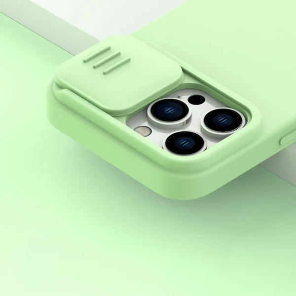 Nillkin CamShield Magnetic Silicone Case iPhone 14 Pro Max Magnetic MagSafe Cover with Camera Protector Blueeng