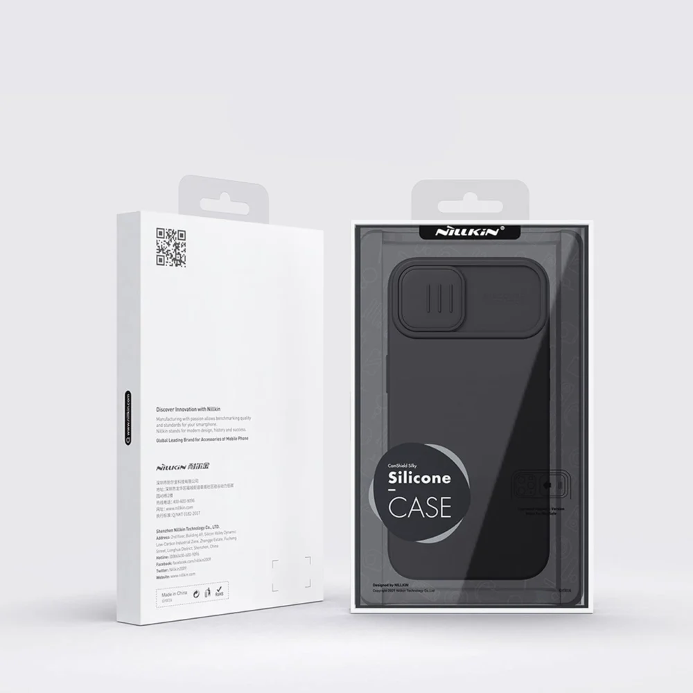Nillkin CamShield Silky Silicone Case iPhone 14 case cover with camera cover blueeng