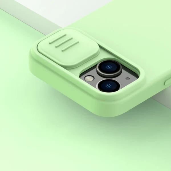 Nillkin CamShield Silky Silicone Case iPhone 14 case cover with camera cover blueeng