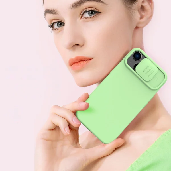 Nillkin CamShield Silky Silicone Case iPhone 14 case cover with camera cover greeneng