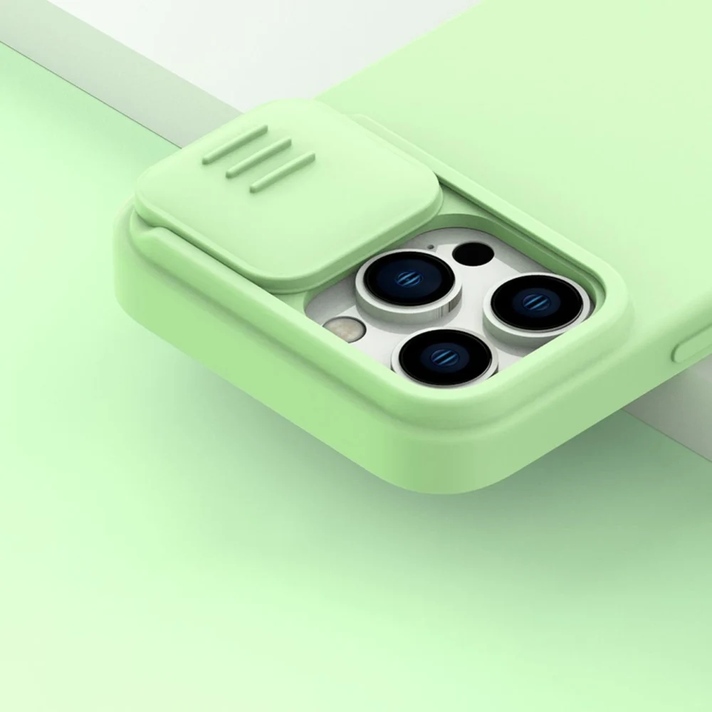 Nillkin CamShield Silky Silicone Case iPhone 14 Pro case with camera cover greeneng