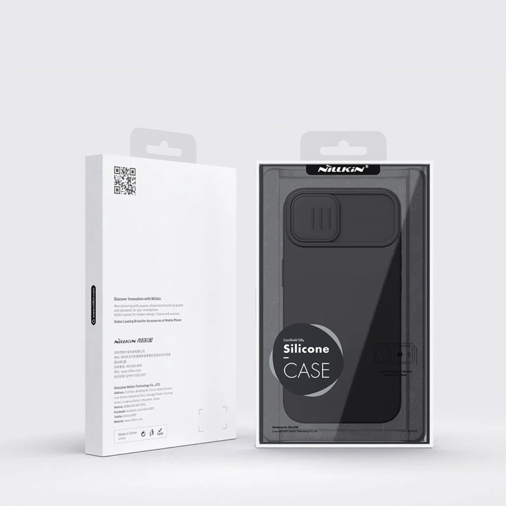 Nillkin CamShield Silky Silicone Case iPhone 14 Plus Case with Camera Protector Blackeng