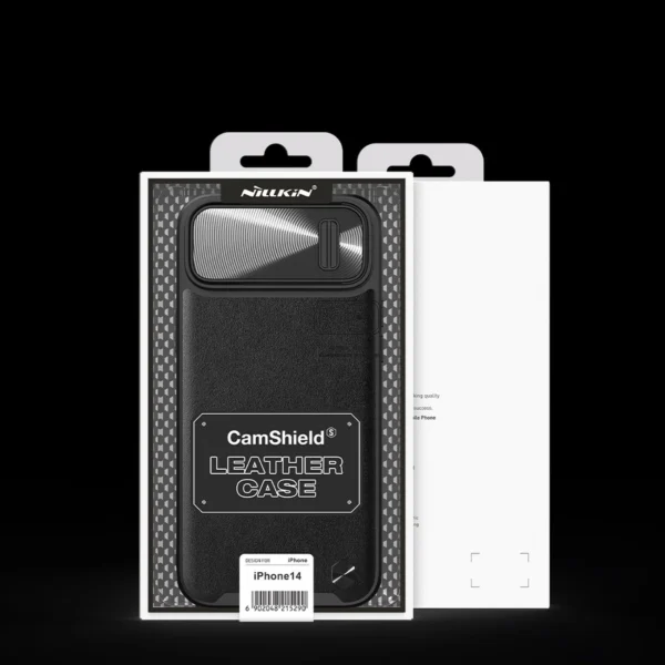 Nillkin CamShield Leather S Case iPhone 14 case cover with camera cover blackeng