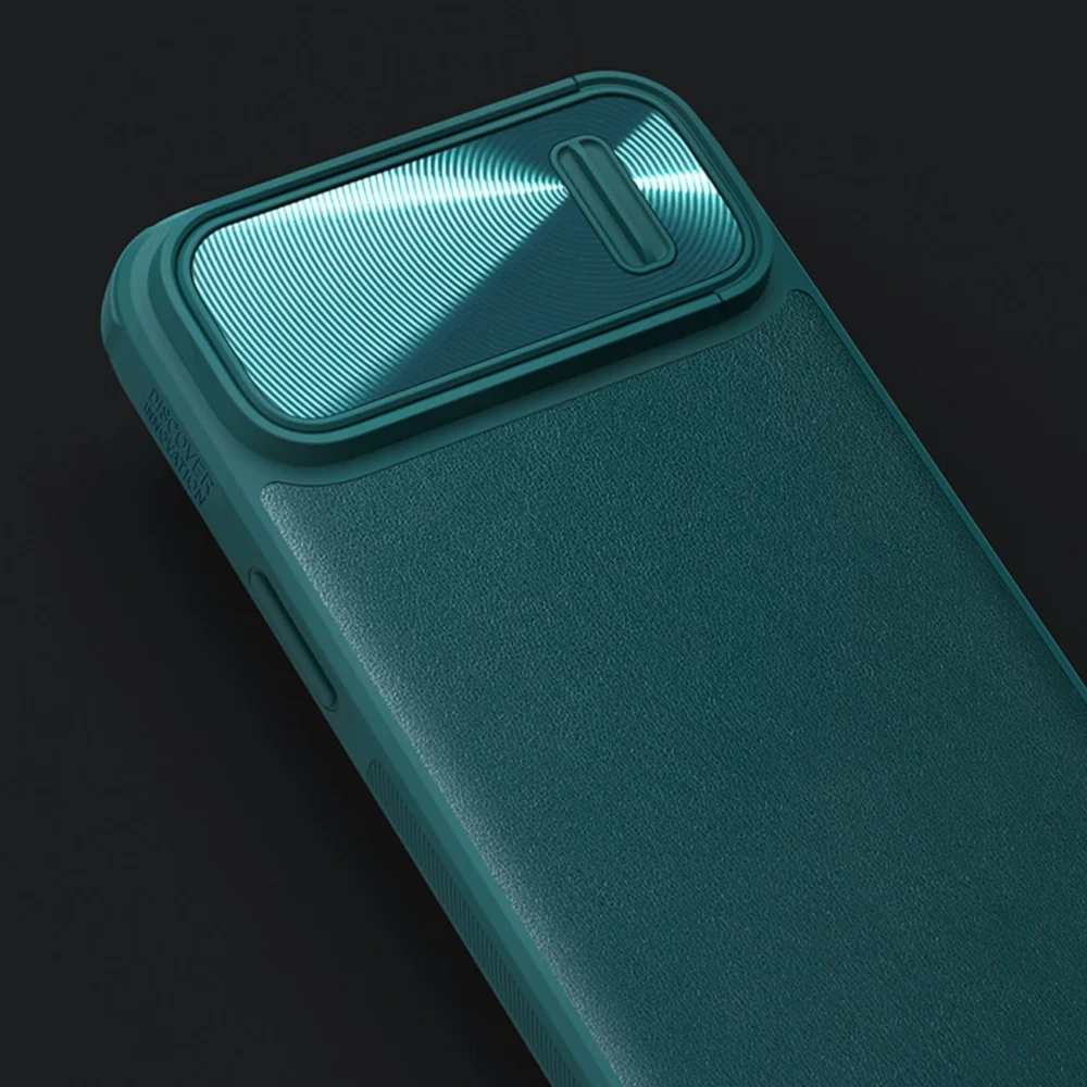 Nillkin CamShield Leather S Case iPhone 14 case cover with camera cover blueeng