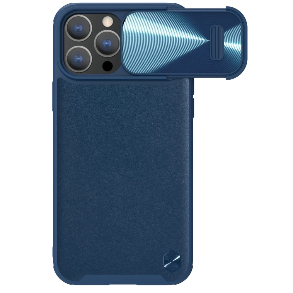 Nillkin CamShield Leather S Case iPhone 14 Pro case with camera cover blueeng