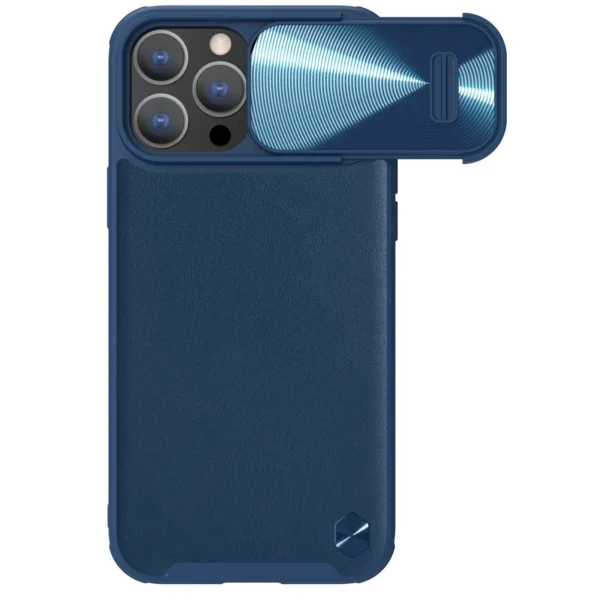 Nillkin CamShield Leather S Case iPhone 14 Pro case with camera cover blueeng