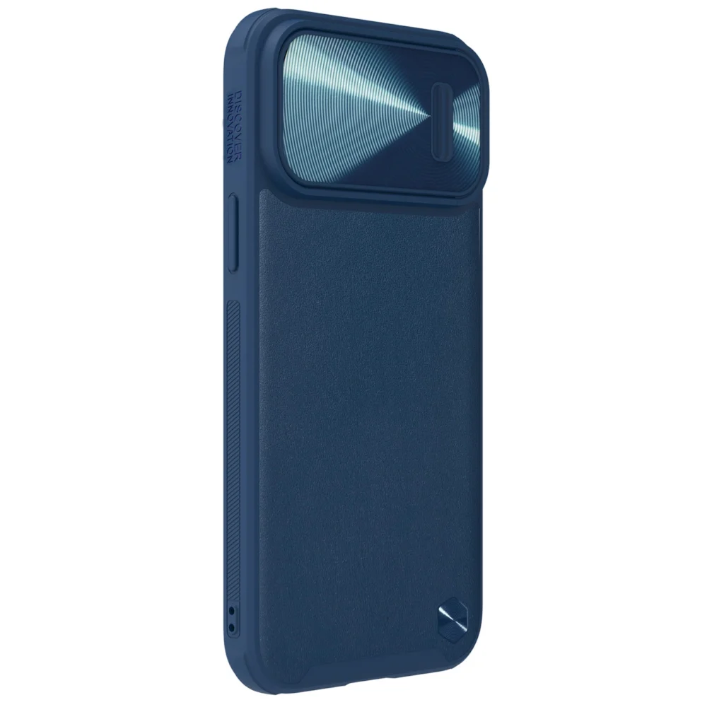 Nillkin CamShield Leather S Case iPhone 14 Pro case with camera cover blueeng