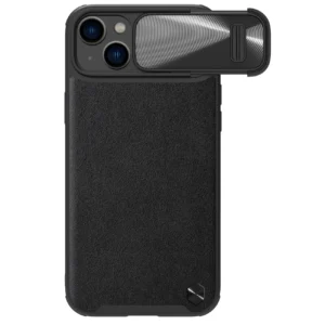 Nillkin CamShield Leather S Case iPhone 14 Plus case with camera cover blackeng