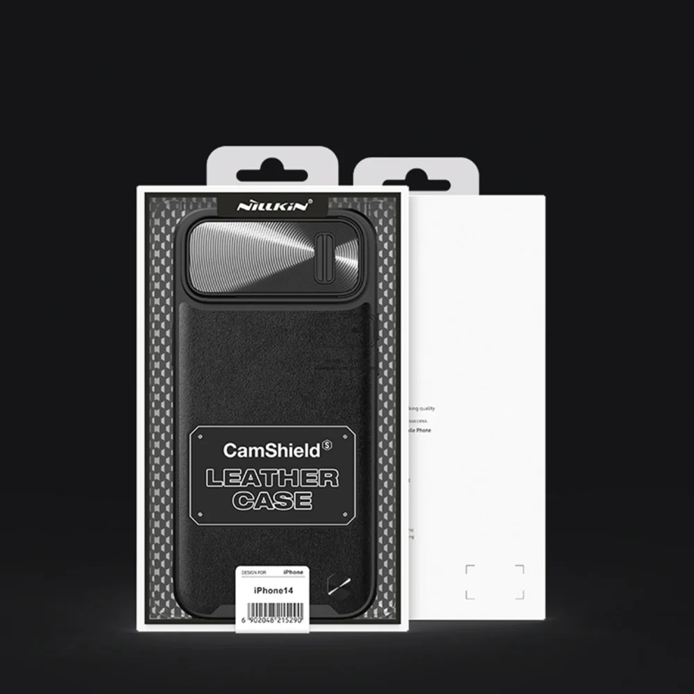 Nillkin CamShield Leather S Case iPhone 14 Plus case with camera cover blueeng