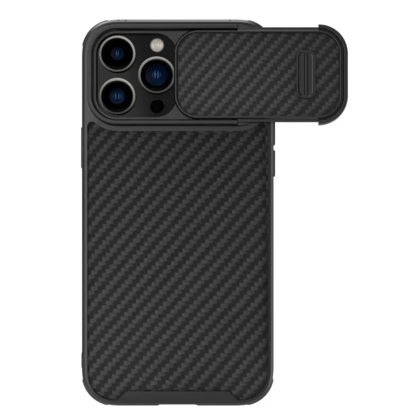 Nillkin Synthetic Fiber S Case iPhone 14 Pro case with camera cover, blackeng