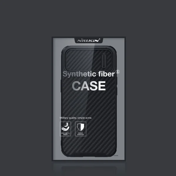 Nillkin Synthetic Fiber S Case iPhone 14 Plus case with camera cover, blackeng