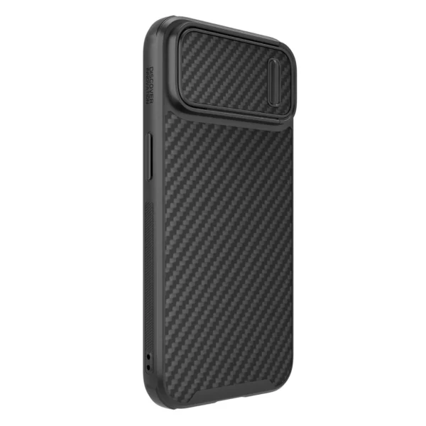 Nillkin Synthetic Fiber S Case iPhone 14 Plus case with camera cover, blackeng