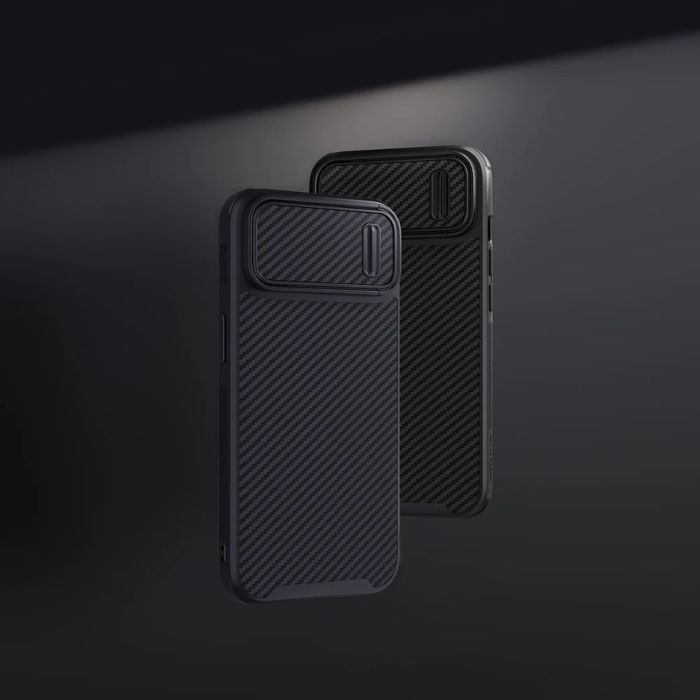Nillkin Synthetic Fiber S Case iPhone 14 Plus case with camera cover, blackeng