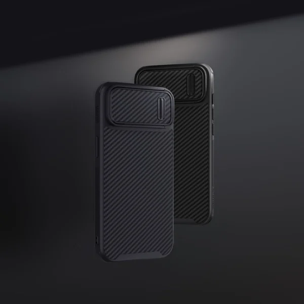Nillkin Synthetic Fiber S Case iPhone 14 Plus case with camera cover, blackeng