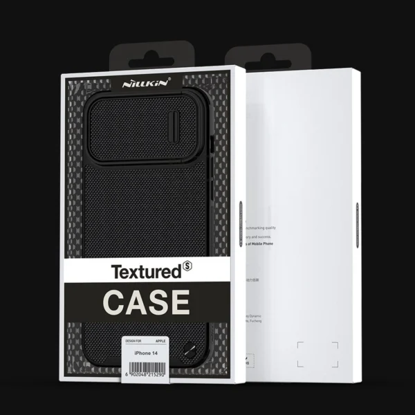 Nillkin Textured S Case for iPhone 14, armored cover with camera cover, blackeng