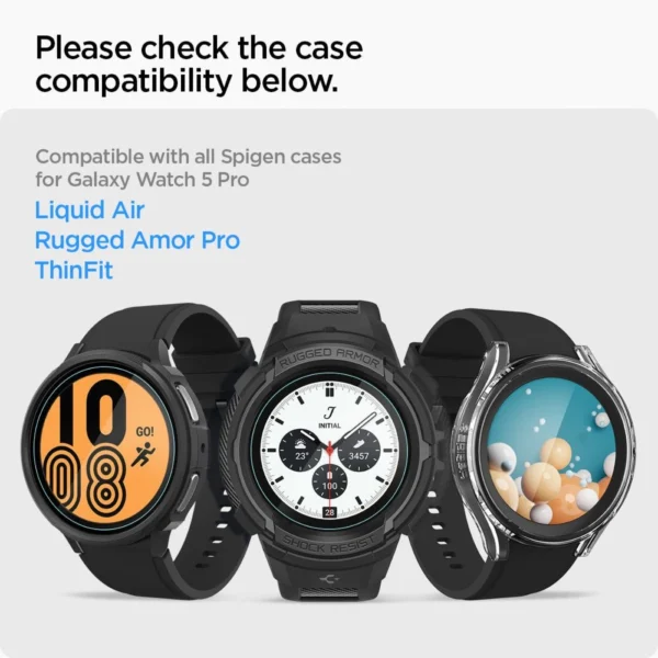 Spigen Glas.tR EZ Fit Tempered Glass for Samsung Galaxy Watch 5 Pro (45 mm) - 2 pcs.eng