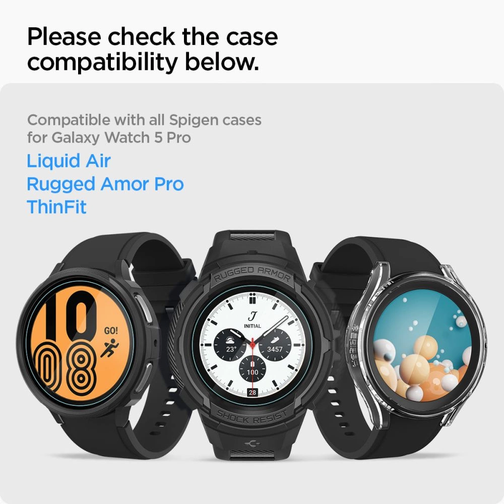 Spigen Glas.tR EZ Fit Tempered Glass for Samsung Galaxy Watch 5 Pro (45 mm) - 2 pcs.eng