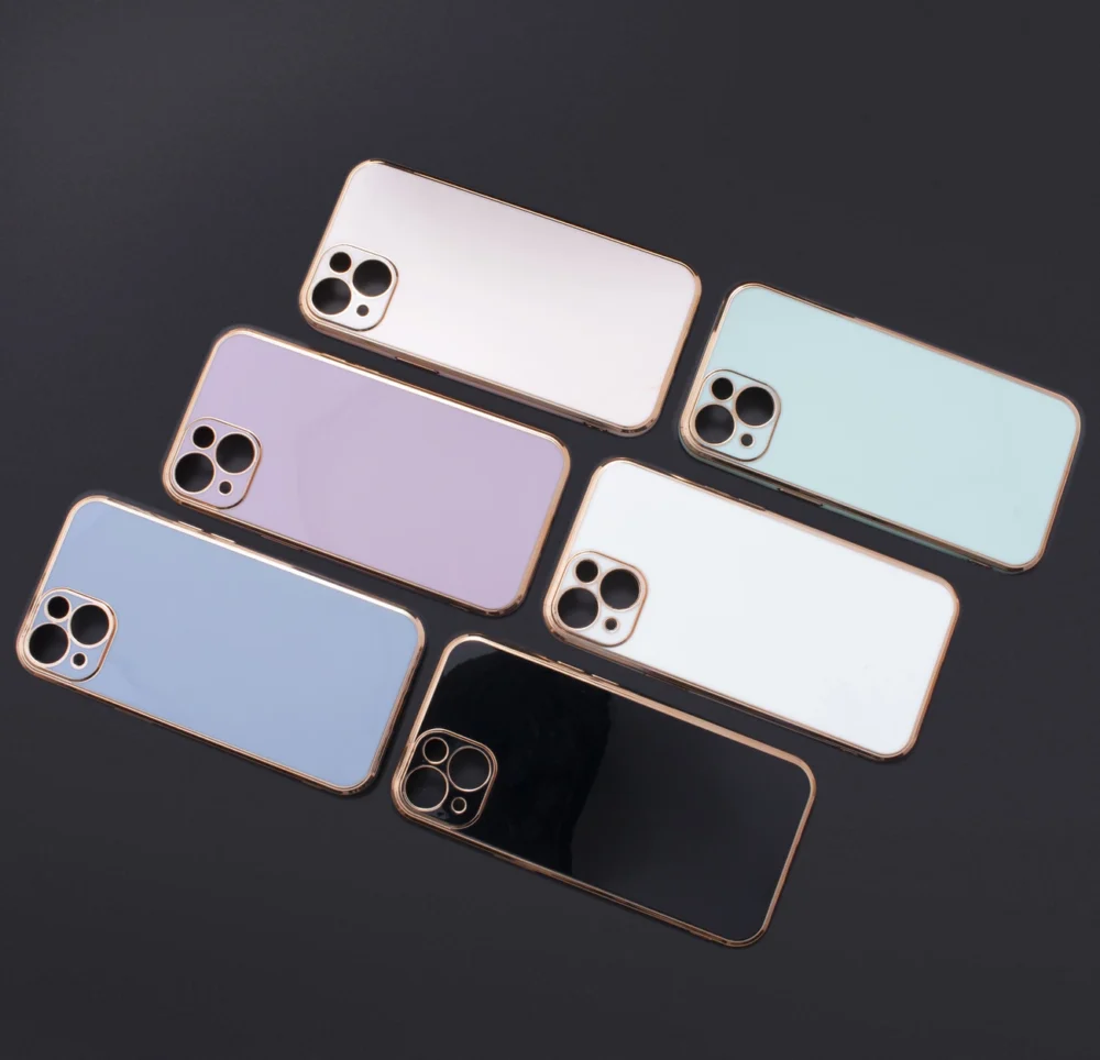 Lighting Color Case for Samsung Galaxy A73 5G Gold Frame Gel Cover Blueeng