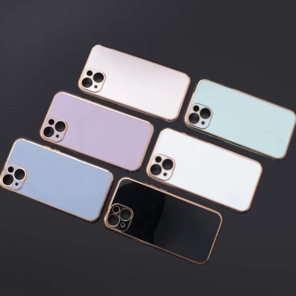 Lighting Color Case for Samsung Galaxy A73 5G Gold Frame Gel Cover Blueeng