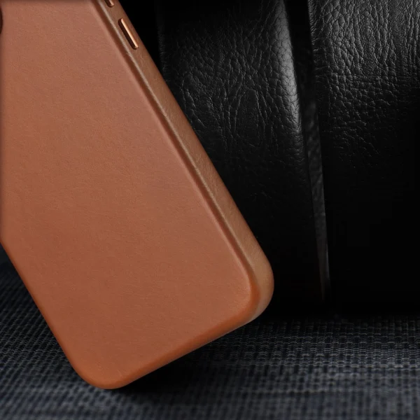 Dux Ducis Naples case for iPhone 14 magnetic leather case MagSafe browneng