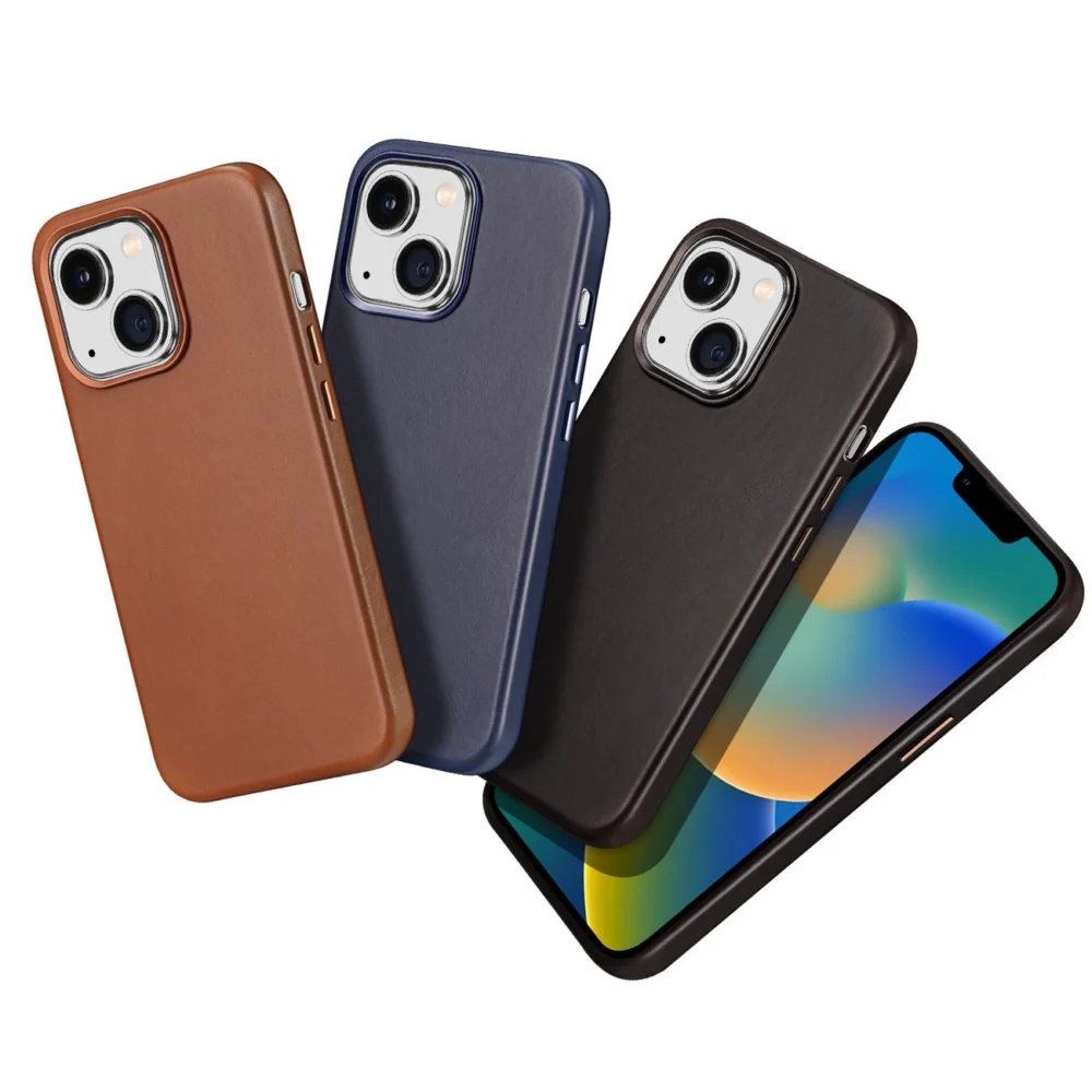 Dux Ducis Naples case for iPhone 14 magnetic leather case MagSafe blueeng
