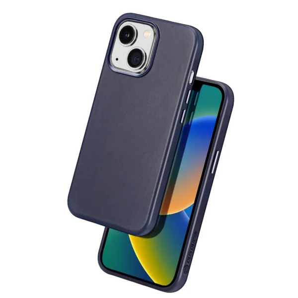 Dux Ducis Naples case for iPhone 14 magnetic leather case MagSafe blueeng