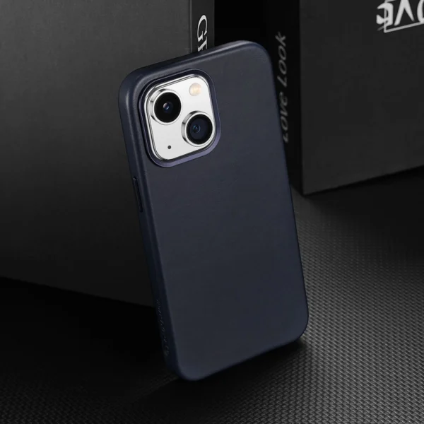 Dux Ducis Naples case for iPhone 14 magnetic leather case MagSafe blueeng