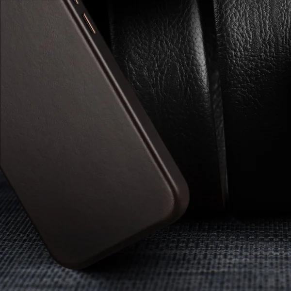 Dux Ducis Naples Case for iPhone 14 Leather Cover (MagSafe Compatible) Dark Browneng